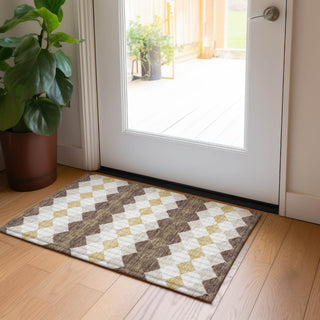 Piper Looms Chantille Geometric ACN1007 Brown Machine Washable Area Rug Scatter Lifestyle Image Feature