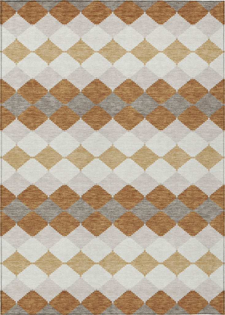 Piper Looms Chantille Geometric ACN1007 Copper Machine Washable Area Rug main image