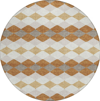 Piper Looms Chantille Geometric ACN1007 Copper Machine Washable Area Rug Round Main Image