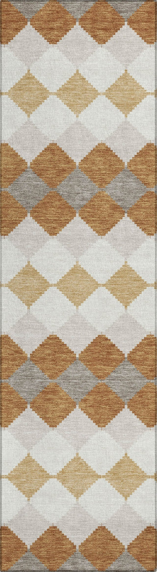 Piper Looms Chantille Geometric ACN1007 Copper Machine Washable Area Rug Runner Main Image