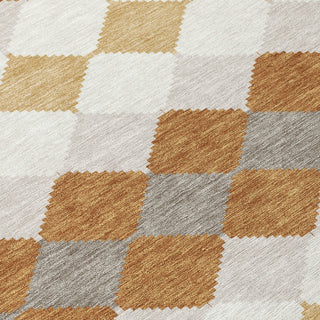 Piper Looms Chantille Geometric ACN1007 Copper Machine Washable Area Rug Swatch Image