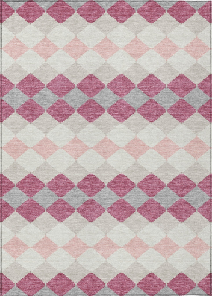 Piper Looms Chantille Geometric ACN1007 Pink Machine Washable Area Rug main image