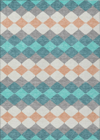 Piper Looms Chantille Geometric ACN1007 Teal Machine Washable Area Rug main image