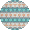 Piper Looms Chantille Geometric ACN1007 Teal Machine Washable Area Rug Round Main Image