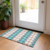 Piper Looms Chantille Geometric ACN1007 Teal Machine Washable Area Rug Scatter Lifestyle Image Feature