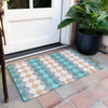 Piper Looms Chantille Geometric ACN1007 Teal Machine Washable Area Rug Scatter Outdoor Lifestyle Image Feature