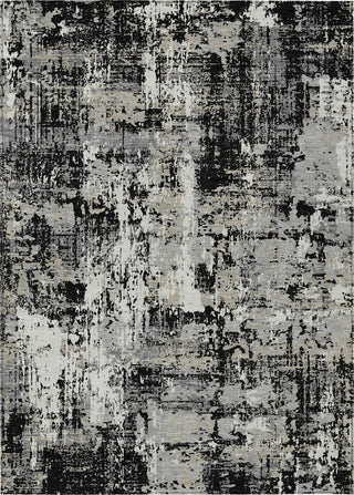 Piper Looms Chantille Abstract ACN1008 Black Machine Washable Area Rug main image