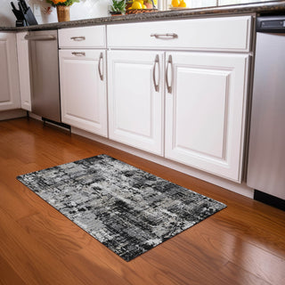 Piper Looms Chantille Abstract ACN1008 Black Machine Washable Area Rug Scatter Lifestyle Image Feature
