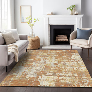 Piper Looms Chantille Abstract ACN1008 Copper Machine Washable Area Rug Lifestyle Image Feature