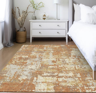 Piper Looms Chantille Abstract ACN1008 Copper Machine Washable Area Rug Lifestyle Image Feature