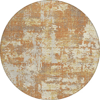 Piper Looms Chantille Abstract ACN1008 Copper Machine Washable Area Rug Round Main Image