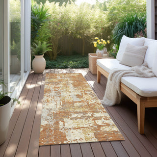Piper Looms Chantille Abstract ACN1008 Copper Machine Washable Area Rug Runner Outdoor Lifestyle Image Feature