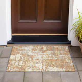Piper Looms Chantille Abstract ACN1008 Copper Machine Washable Area Rug Scatter Outdoor Lifestyle Image Feature