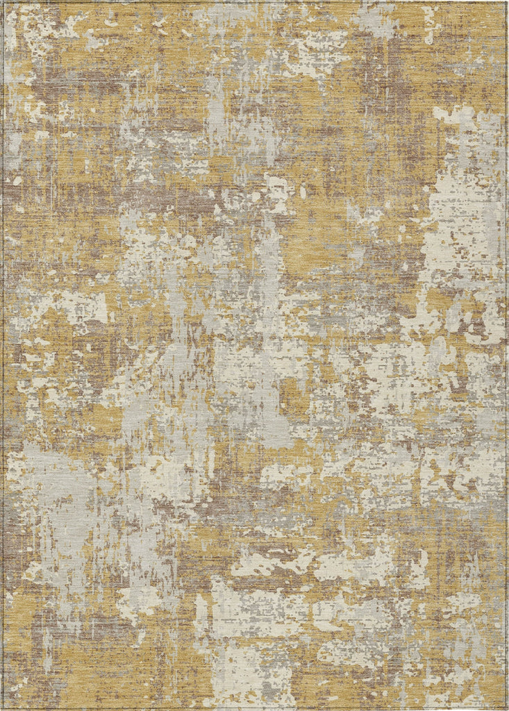 Piper Looms Chantille Abstract ACN1008 Gold Machine Washable Area Rug main image