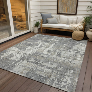 Piper Looms Chantille Abstract ACN1008 Gray Machine Washable Area Rug Outdoor Lifestyle Image Feature