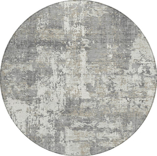 Piper Looms Chantille Abstract ACN1008 Gray Machine Washable Area Rug Round Main Image