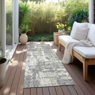 Piper Looms Chantille Abstract ACN1008 Gray Machine Washable Area Rug Runner Outdoor Lifestyle Image Feature