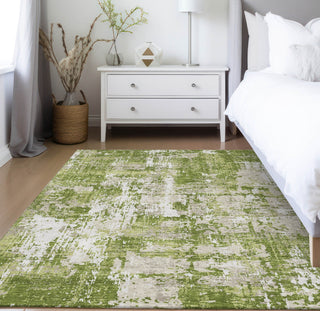 Piper Looms Chantille Abstract ACN1008 Green Machine Washable Area Rug Lifestyle Image Feature