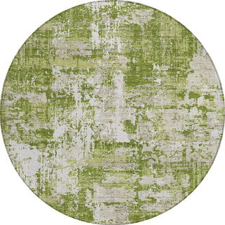Piper Looms Chantille Abstract ACN1008 Green Machine Washable Area Rug Round Main Image