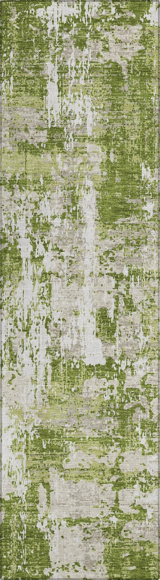 Piper Looms Chantille Abstract ACN1008 Green Machine Washable Area Rug Runner Main Image