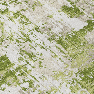 Piper Looms Chantille Abstract ACN1008 Green Machine Washable Area Rug Swatch Image