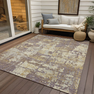 Piper Looms Chantille Abstract ACN1008 Lavender Machine Washable Area Rug Outdoor Lifestyle Image Feature