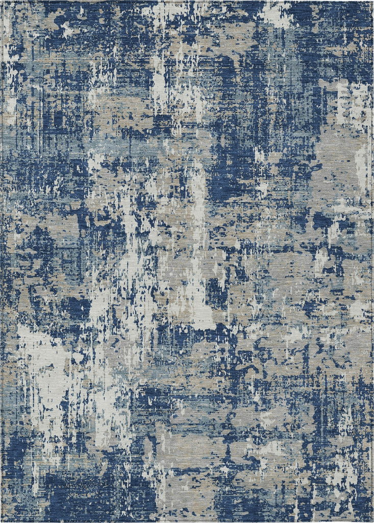 Piper Looms Chantille Abstract ACN1008 Navy Machine Washable Area Rug main image