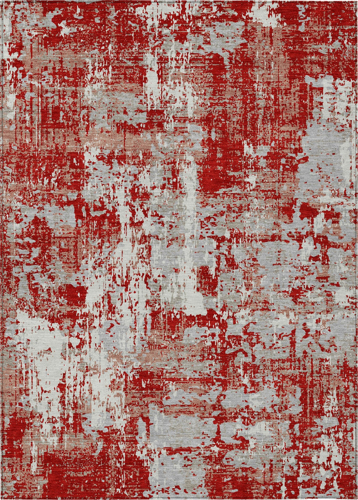 Piper Looms Chantille Abstract ACN1008 Red Machine Washable Area Rug main image