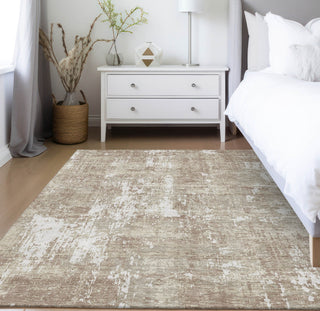 Piper Looms Chantille Abstract ACN1008 Taupe Machine Washable Area Rug Lifestyle Image Feature