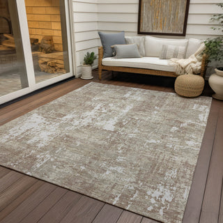 Piper Looms Chantille Abstract ACN1008 Taupe Machine Washable Area Rug Outdoor Lifestyle Image Feature