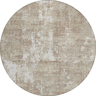 Piper Looms Chantille Abstract ACN1008 Taupe Machine Washable Area Rug Round Main Image
