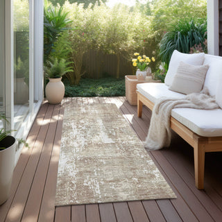Piper Looms Chantille Abstract ACN1008 Taupe Machine Washable Area Rug Runner Outdoor Lifestyle Image Feature