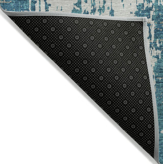 Piper Looms Chantille Abstract ACN1008 Teal Machine Washable Area Rug Backing Image