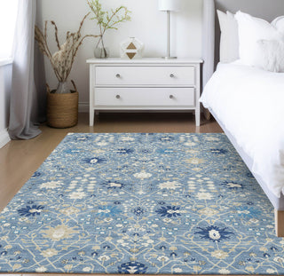Piper Looms Chantille Traditional ACN1009 Denim Machine Washable Area Rug Lifestyle Image Feature