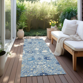 Piper Looms Chantille Traditional ACN1009 Denim Machine Washable Area Rug Runner Outdoor Lifestyle Image Feature