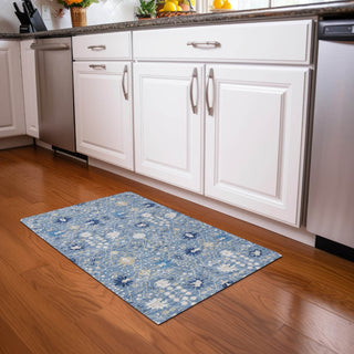 Piper Looms Chantille Traditional ACN1009 Denim Machine Washable Area Rug Scatter Lifestyle Image Feature