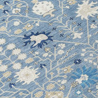 Piper Looms Chantille Traditional ACN1009 Denim Machine Washable Area Rug Swatch Image