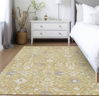 Piper Looms Chantille Traditional ACN1009 Gold Machine Washable Area Rug Lifestyle Image Feature