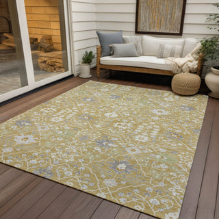 Piper Looms Chantille Traditional ACN1009 Gold Machine Washable Area Rug Outdoor Lifestyle Image Feature