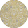 Piper Looms Chantille Traditional ACN1009 Gold Machine Washable Area Rug Round Main Image