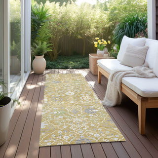 Piper Looms Chantille Traditional ACN1009 Gold Machine Washable Area Rug Runner Outdoor Lifestyle Image Feature