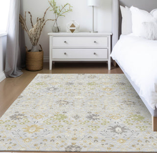 Piper Looms Chantille Traditional ACN1009 Silver Machine Washable Area Rug Lifestyle Image Feature