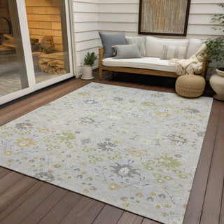 Piper Looms Chantille Traditional ACN1009 Silver Machine Washable Area Rug Outdoor Lifestyle Image Feature