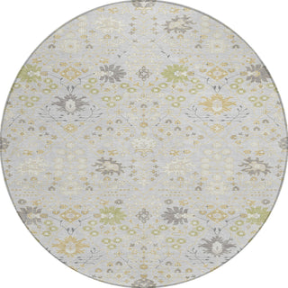 Piper Looms Chantille Traditional ACN1009 Silver Machine Washable Area Rug Round Main Image