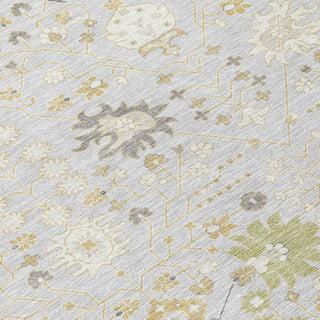Piper Looms Chantille Traditional ACN1009 Silver Machine Washable Area Rug Swatch Image
