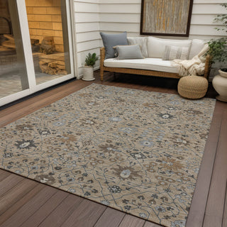 Piper Looms Chantille Traditional ACN1009 Taupe Machine Washable Area Rug Outdoor Lifestyle Image Feature