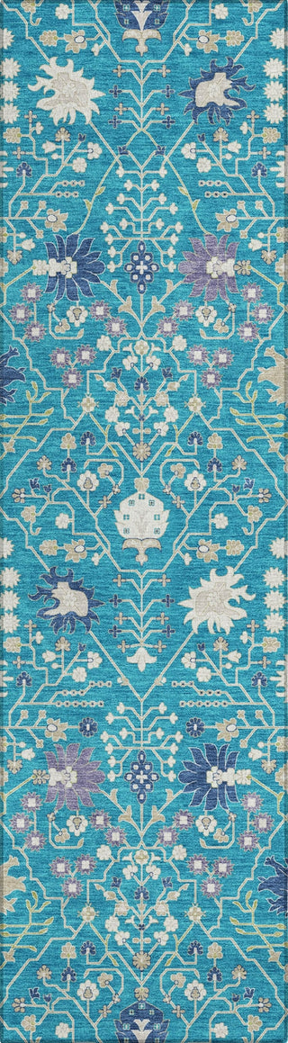 Piper Looms Chantille Traditional ACN1009 Teal Machine Washable Area Rug Runner Main Image
