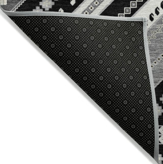 Piper Looms Chantille Tribal ACN1010 Black Machine Washable Area Rug Backing Image