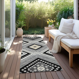 Piper Looms Chantille Tribal ACN1010 Black Machine Washable Area Rug Runner Outdoor Lifestyle Image Feature