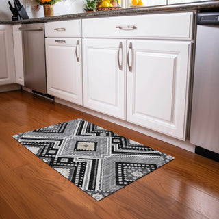 Piper Looms Chantille Tribal ACN1010 Black Machine Washable Area Rug Scatter Lifestyle Image Feature